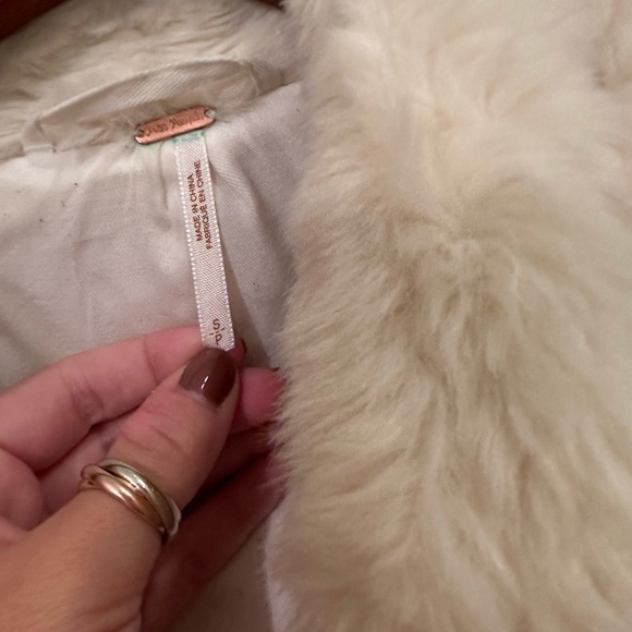 Free People Patched In Prine Beaded Furry Coat Small - Picture 8 of 10